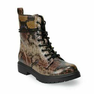 SO Bowfin Combat Boots Snake Zipper & Lace Up Sz 8